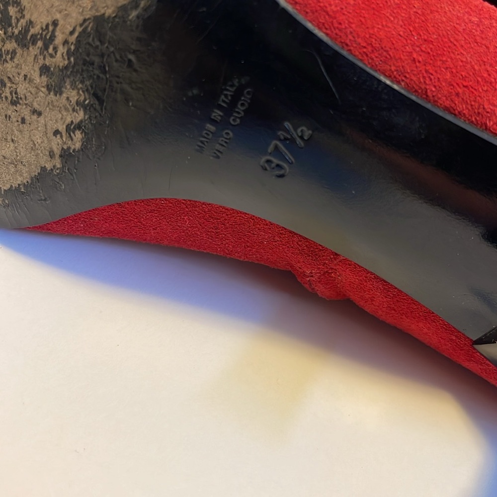 Vicini Pointy Toed Red Suede Boots - Women’s Size 37.5 - Picture 11 of 13